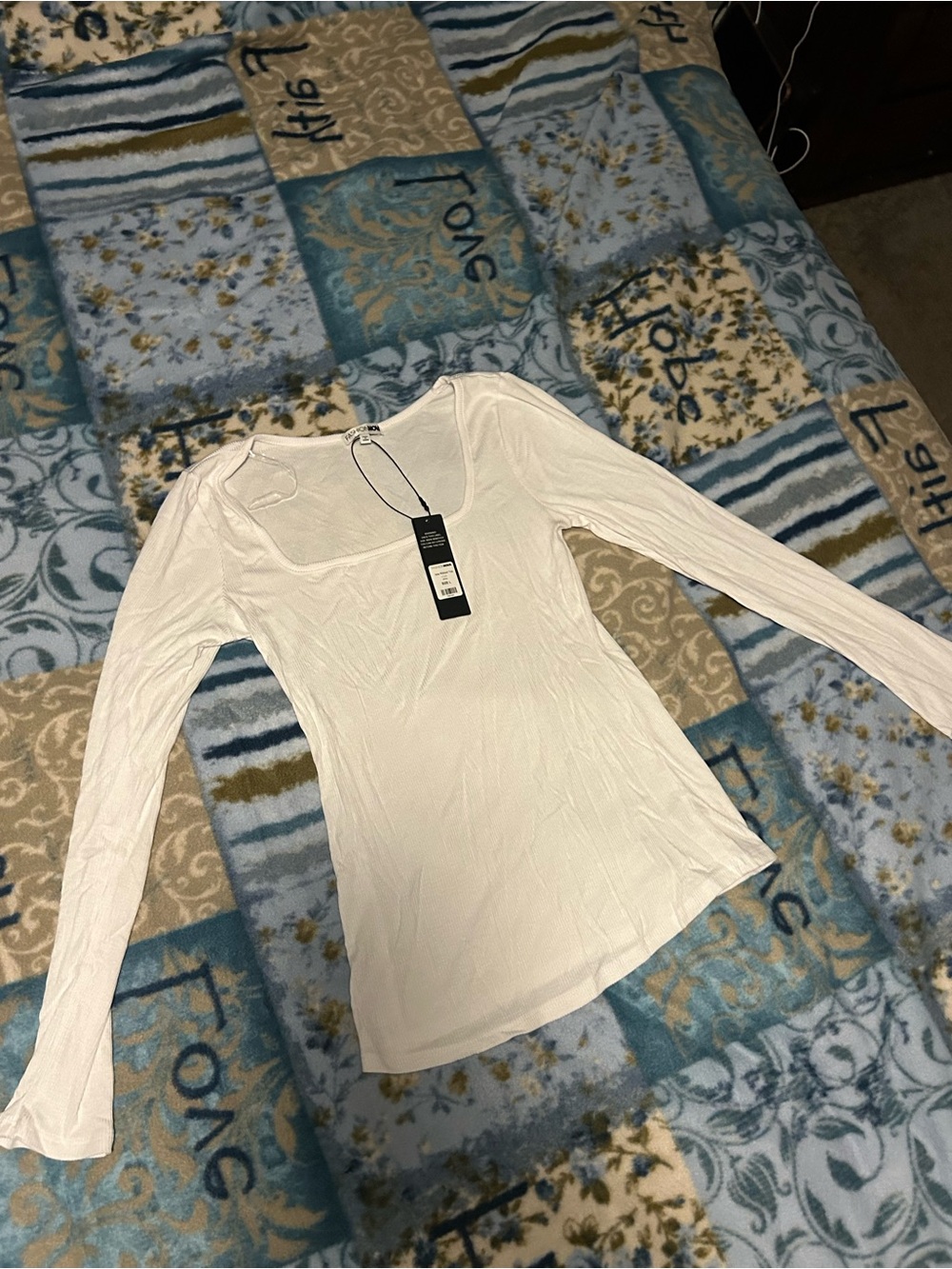 Fashion Nova Issa Ribbed Top - White
